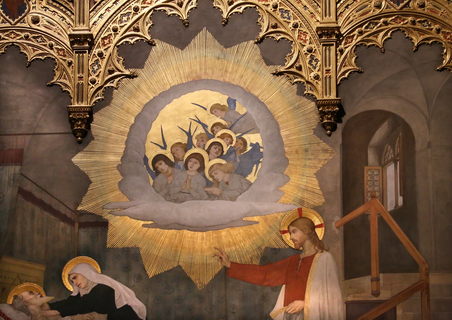  19-Modesto Faustini - Decorazione plastico. Morte di Giuseppe, coro di angeli - Santuario della Santa Casa di Loreto - dettaglio